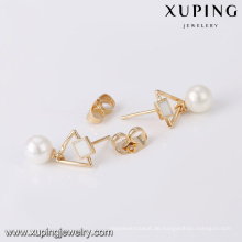 94249 Xuping Schmuck Mode weiße Perle Ohrstecker für Frau mit 18 Karat vergoldet